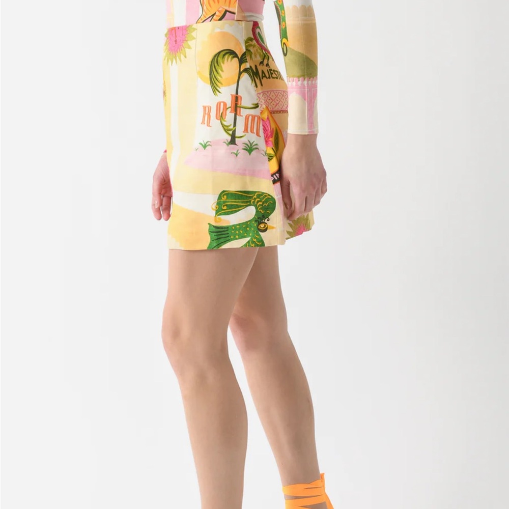 Patchwork Floral Print skirt set in Yellow and Pink - Picture 4 of 4